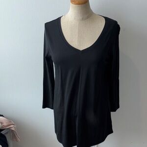 Lilla P long black 3/4 sleeve tee size small NWT
